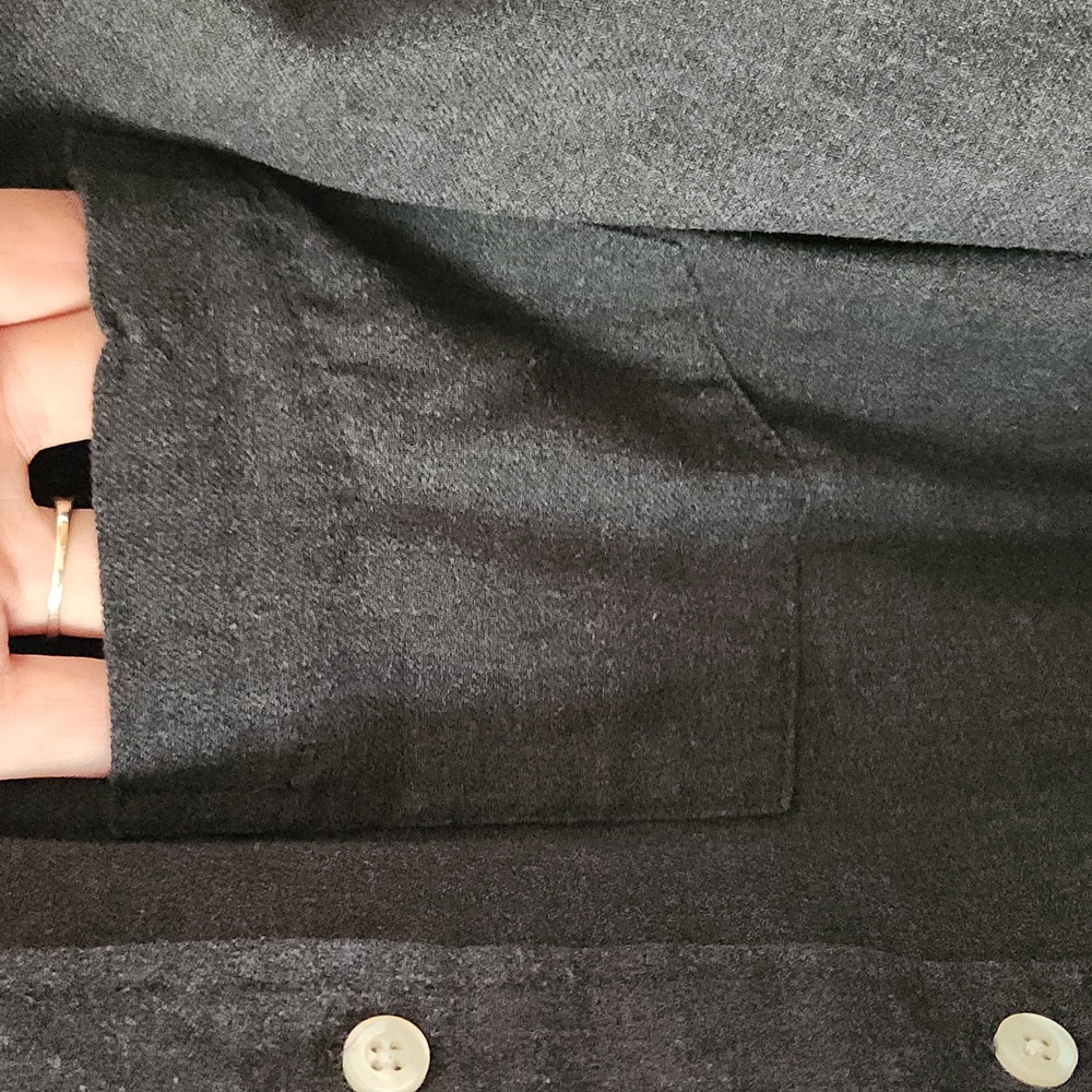 Old Navy Charcoal Gray Button Down Long Sleeve Sh… - image 3